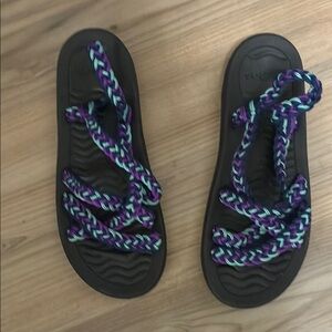 MEGNYA Women's Braided Sandals - Black, Purple, Blue